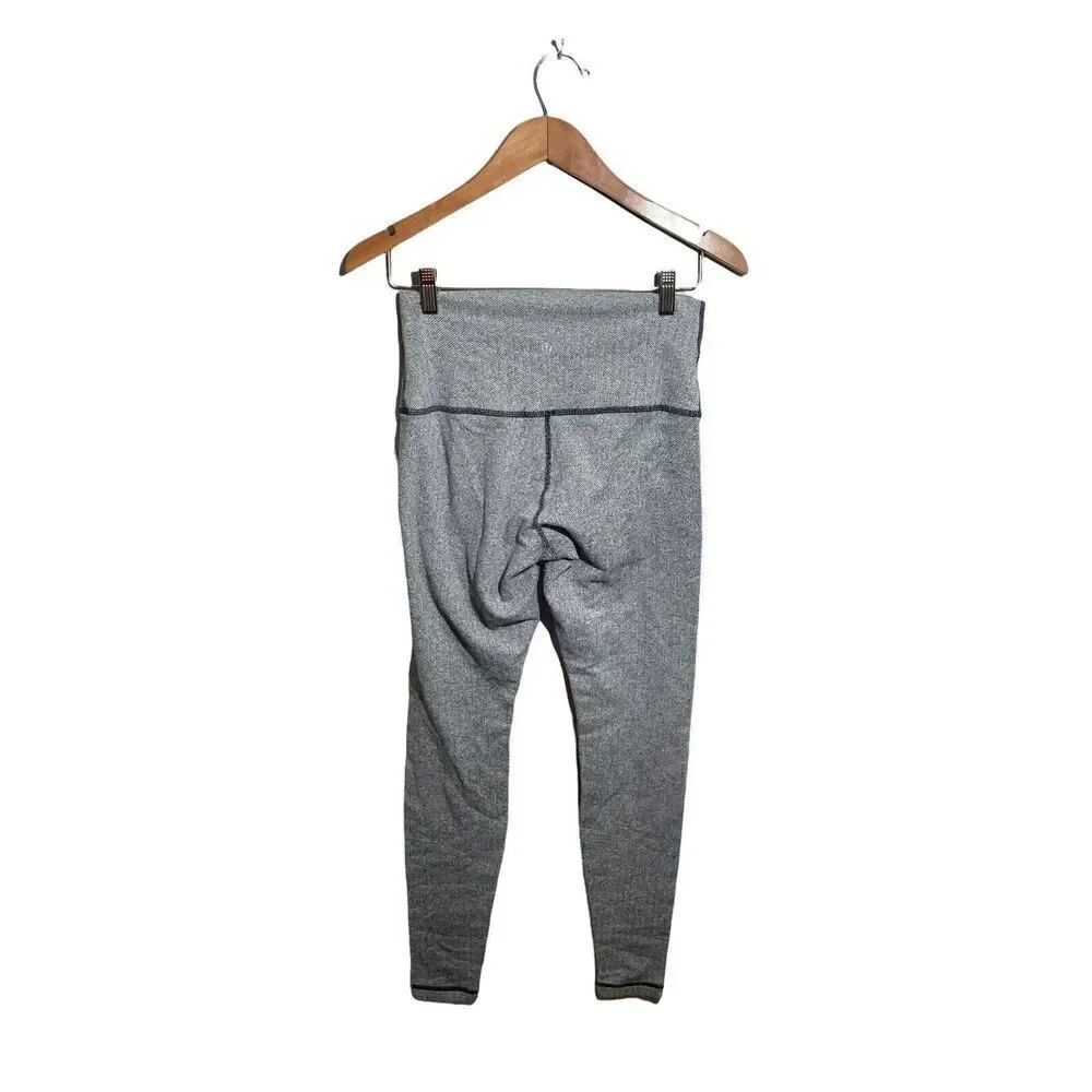 Lululemon Wunder Under‎ Tights Roll Down Pants Womens 8 Herringbone Stretch